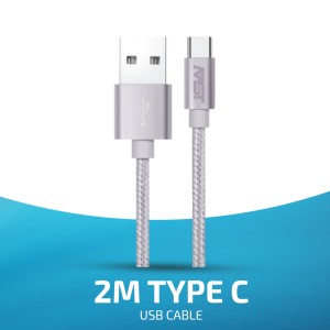 Megastar 2M USB to Type CType-CFast Charging Cable-Silve - (FC-C001)3A