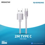 Megastar 2M USB to Type CType-CFast Charging Cable-Silve - (FC-C001)3A